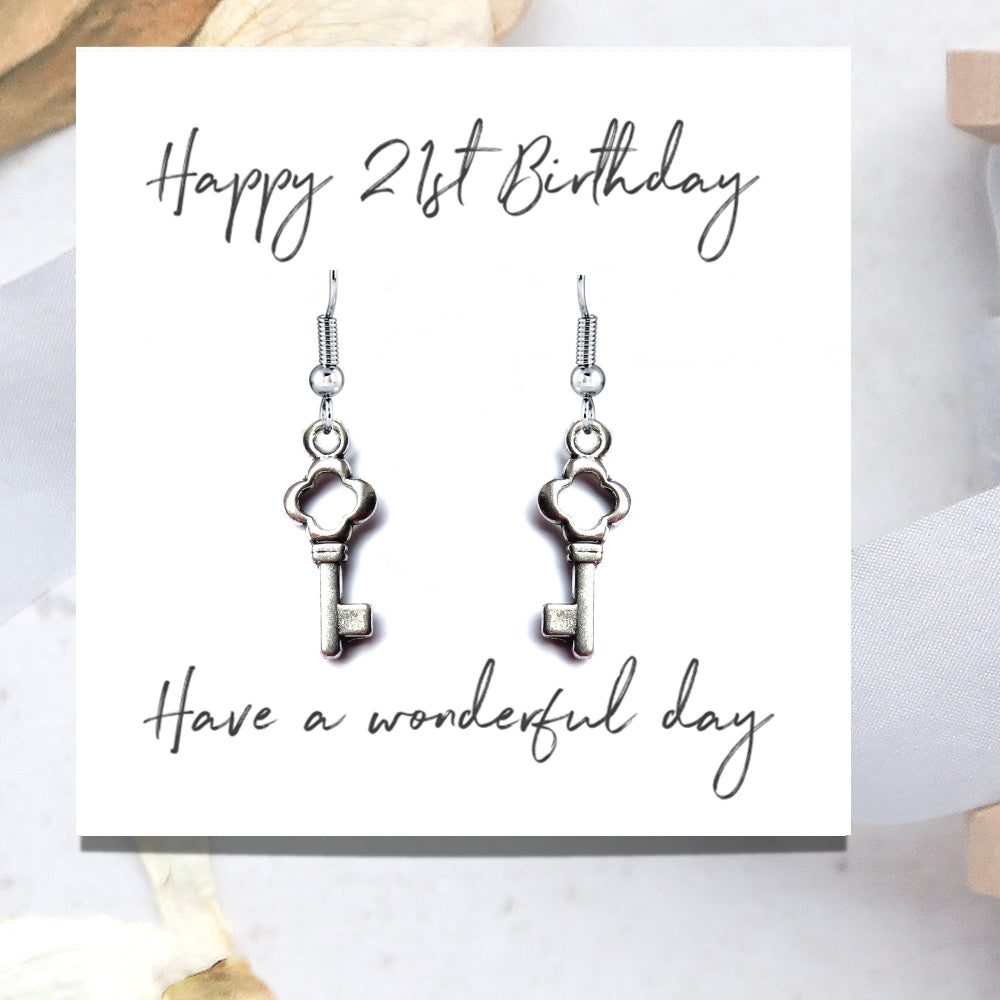 Mini coffret cadeau boucles d'oreilles 21e anniversaire