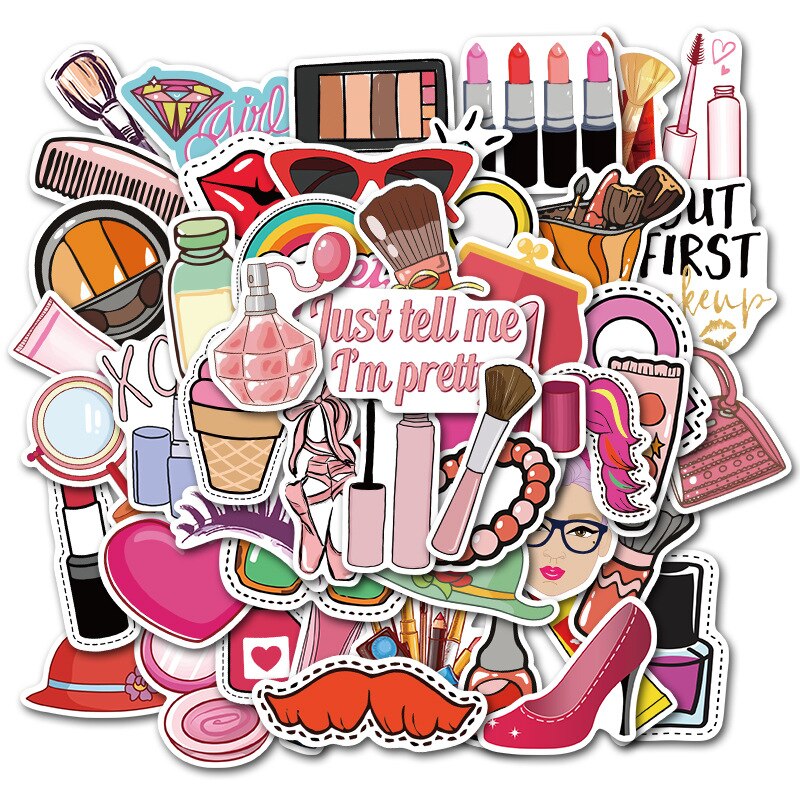 Autocollants de valise de cosmétiques Doodle