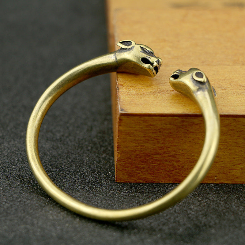 Punk Brass Leopard Bracelet