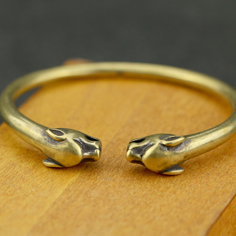 Punk Brass Leopard Bracelet