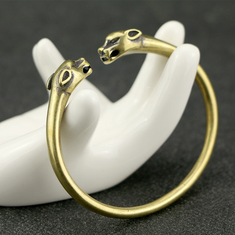 Punk Brass Leopard Bracelet