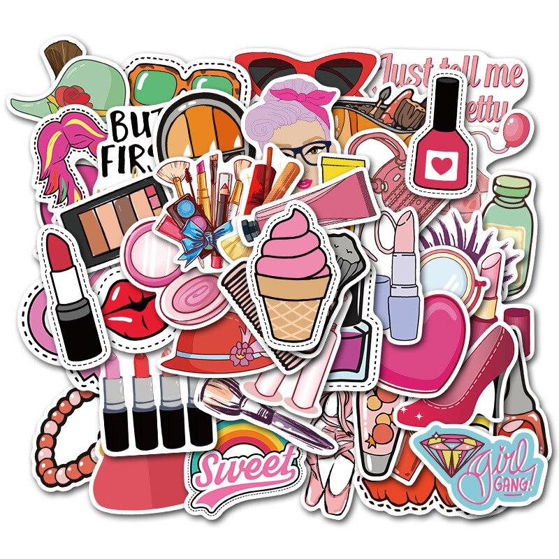 Autocollants de valise de cosmétiques Doodle
