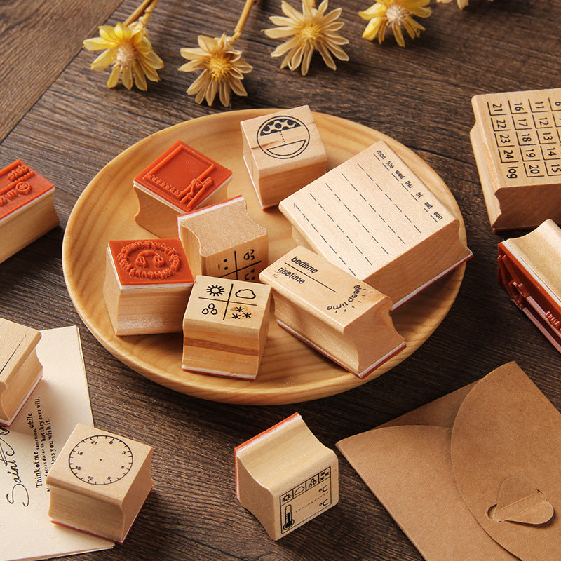 Joli tampon en bois pour la décoration de journal DIY littéraire