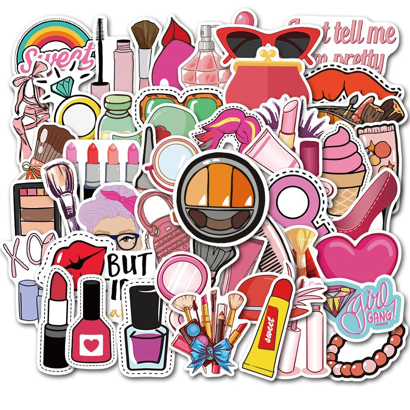 Autocollants de valise de cosmétiques Doodle