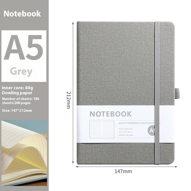 A5 PU Cloth Pattern Notebook | 200 Pages | Lined, Dotted & Grid Options