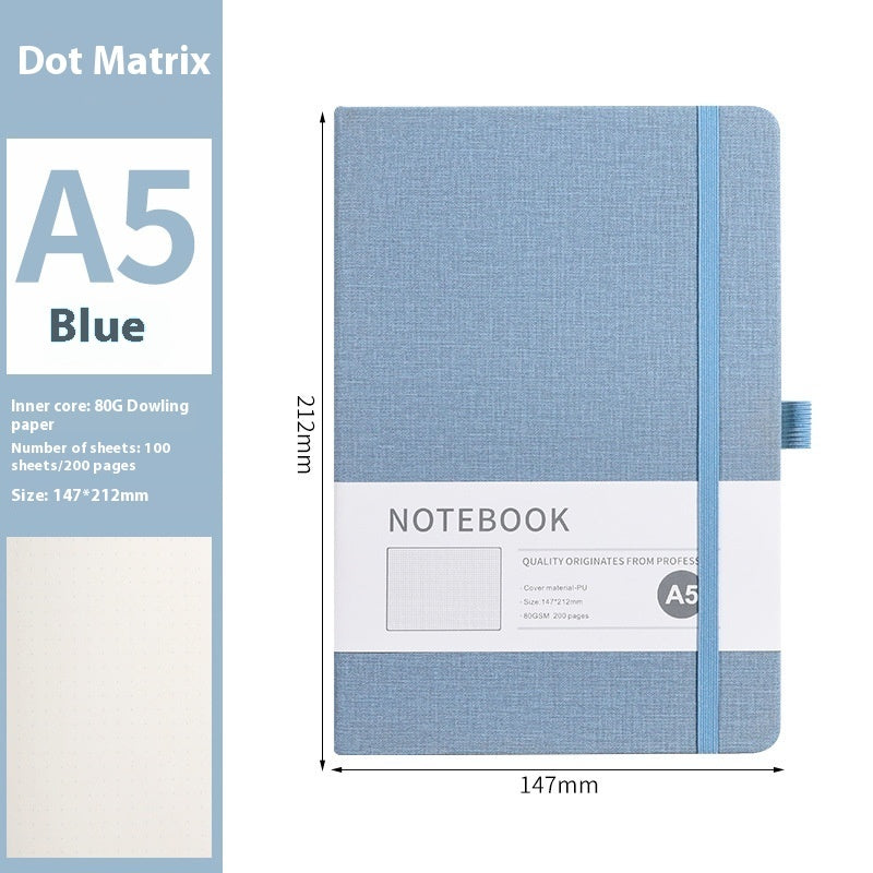 A5 PU Cloth Pattern Notebook | 200 Pages | Lined, Dotted & Grid Options