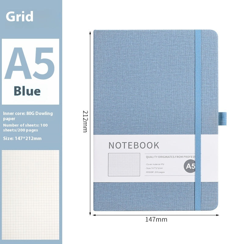 A5 PU Cloth Pattern Notebook | 200 Pages | Lined, Dotted & Grid Options