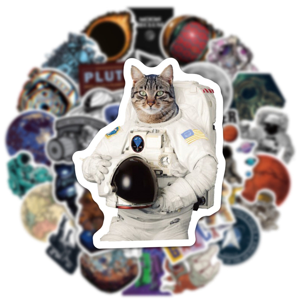 Astronaut Graffiti Sticker Notebook Water Cup