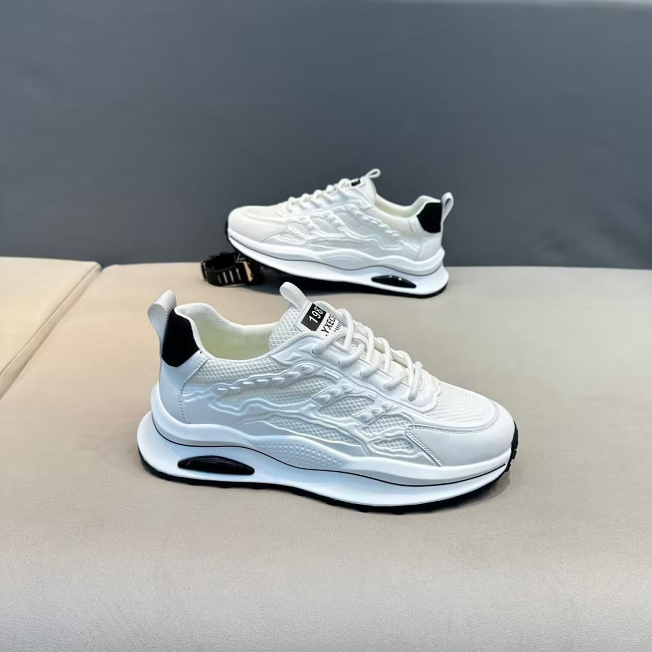 White Laceup Sneakers