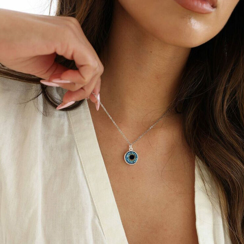 Custom Iris Photo Necklace