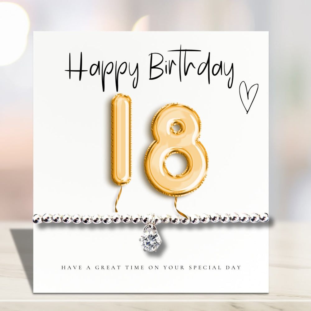 Small 18th Birthday Gold Balloon Hamper | Candle, Bracelet, Chocolates