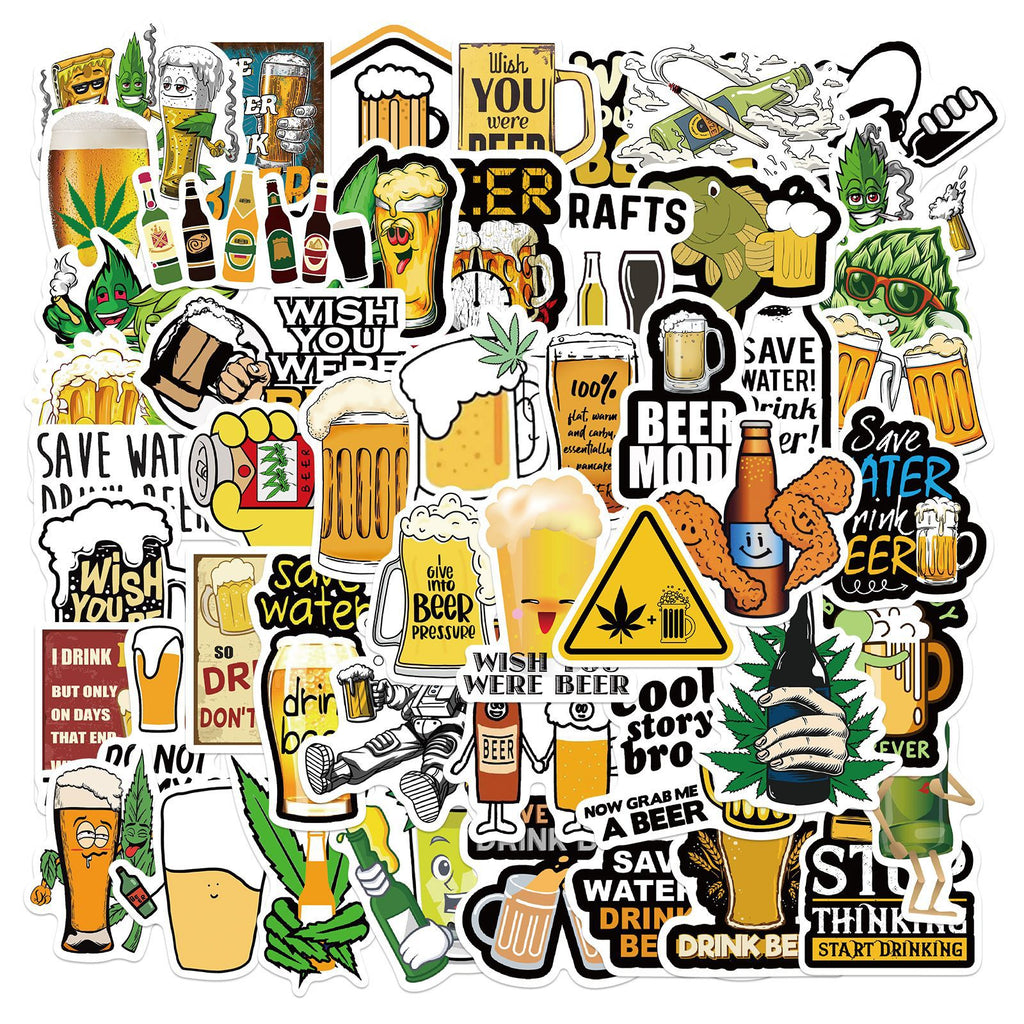 50 Funny Beer Graffiti Stickers To Decorate Luggage Trolley Cases