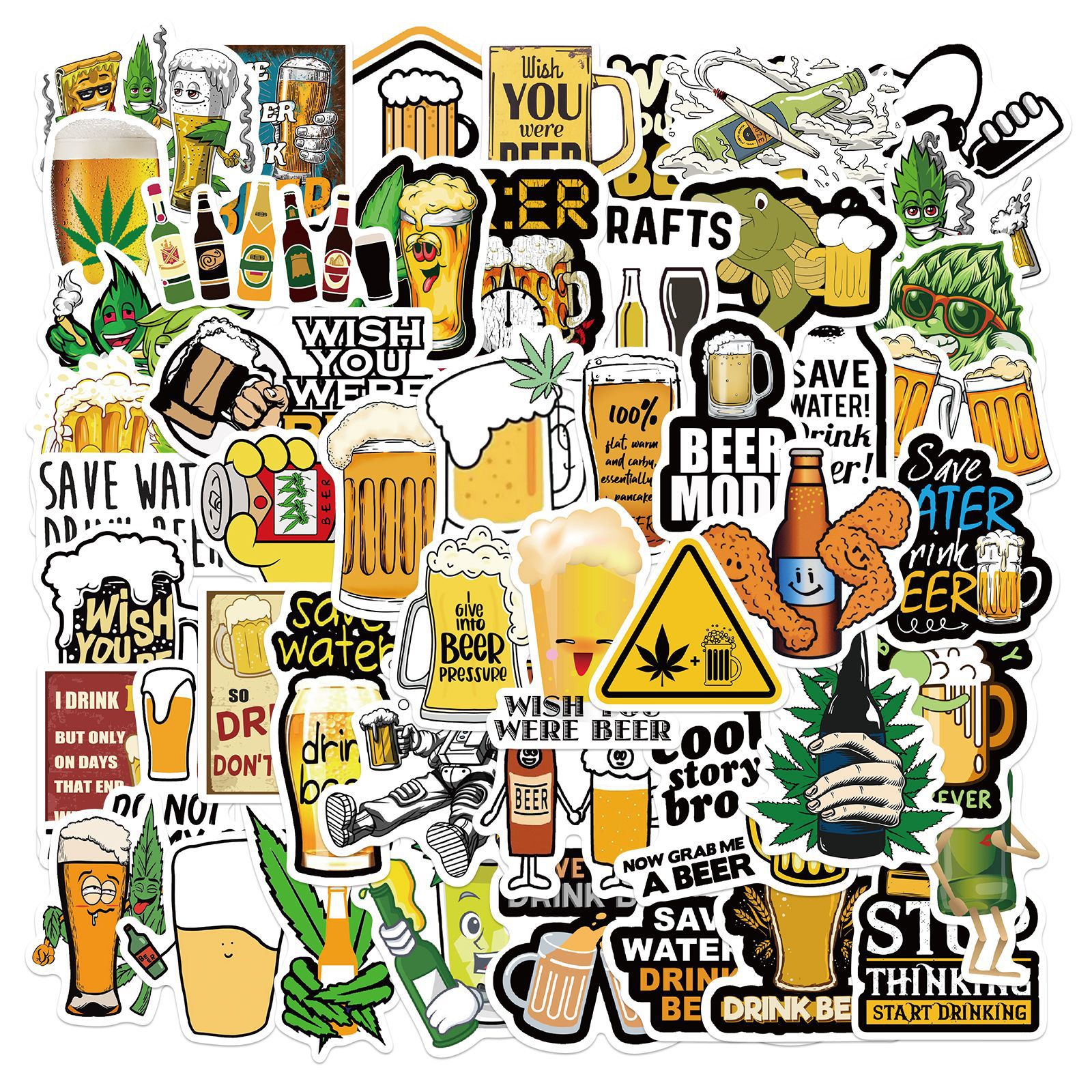 50 Funny Beer Graffiti Stickers To Decorate Luggage Trolley Cases