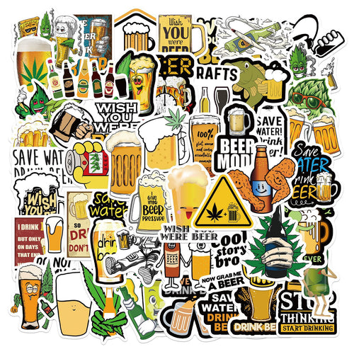 50 Funny Beer Graffiti Stickers To Decorate Luggage Trolley Cases