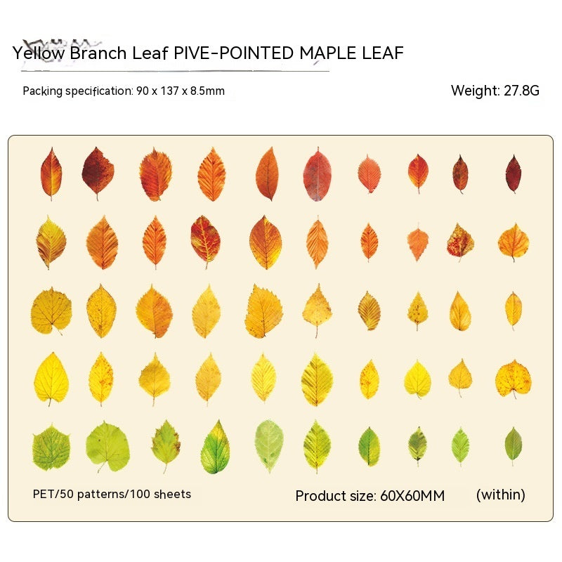 Retro Botanical Sticker Sheets | 100 Sheets | Autumn Nature & Leaf Designs