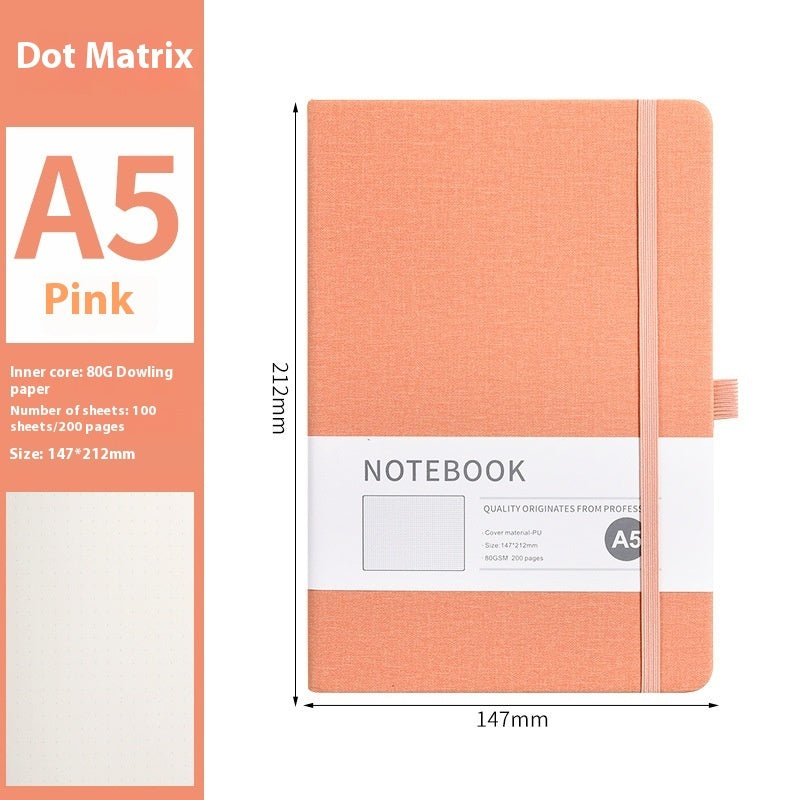 A5 PU Cloth Pattern Notebook | 200 Pages | Lined, Dotted & Grid Options