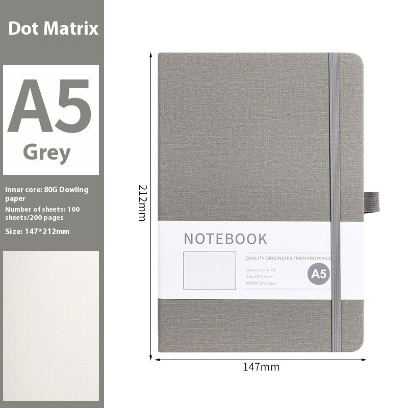 A5 PU Cloth Pattern Notebook | 200 Pages | Lined, Dotted & Grid Options
