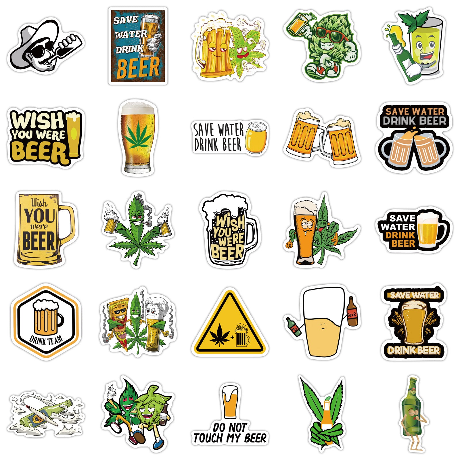 50 Funny Beer Graffiti Stickers To Decorate Luggage Trolley Cases