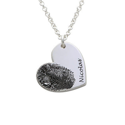 Collier Cœur Empreinte Digitale Personnalisé
