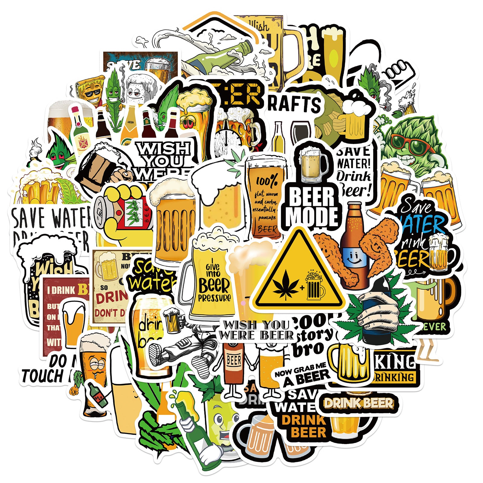 50 Funny Beer Graffiti Stickers To Decorate Luggage Trolley Cases