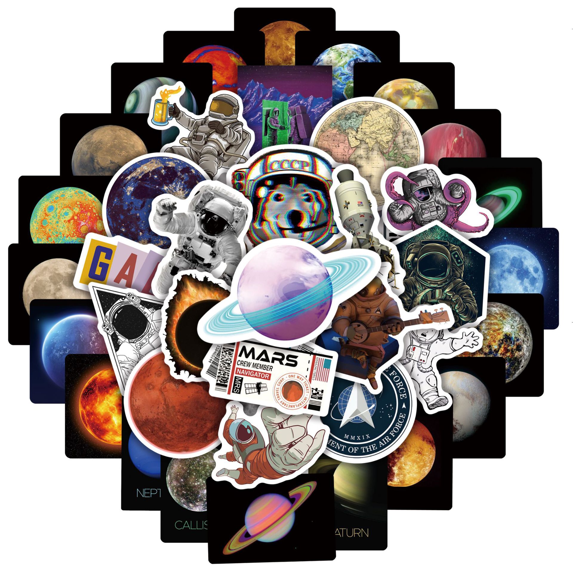 Astronaut Graffiti Sticker Notebook Water Cup