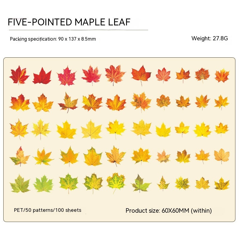 Retro Botanical Sticker Sheets | 100 Sheets | Autumn Nature & Leaf Designs