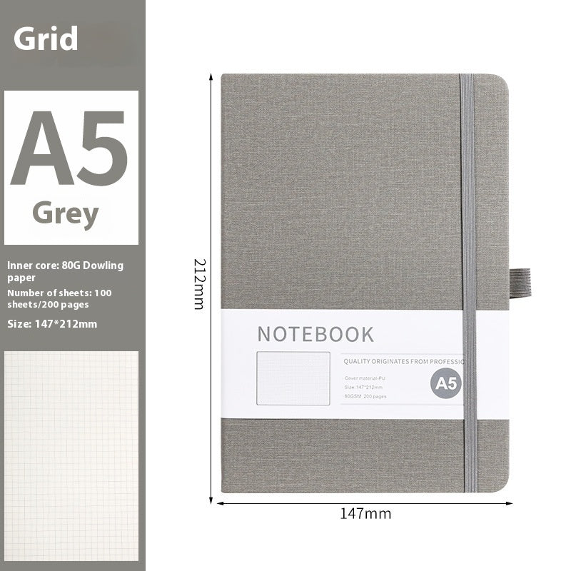 A5 PU Cloth Pattern Notebook | 200 Pages | Lined, Dotted & Grid Options