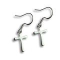 Boucles d'oreilles pendantes croix en argent
