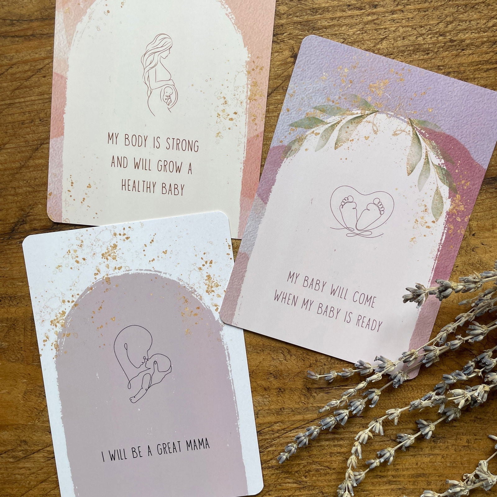 Pregnancy Affirmation Cards | 20 Cards | Calm, Strength & Encouragement