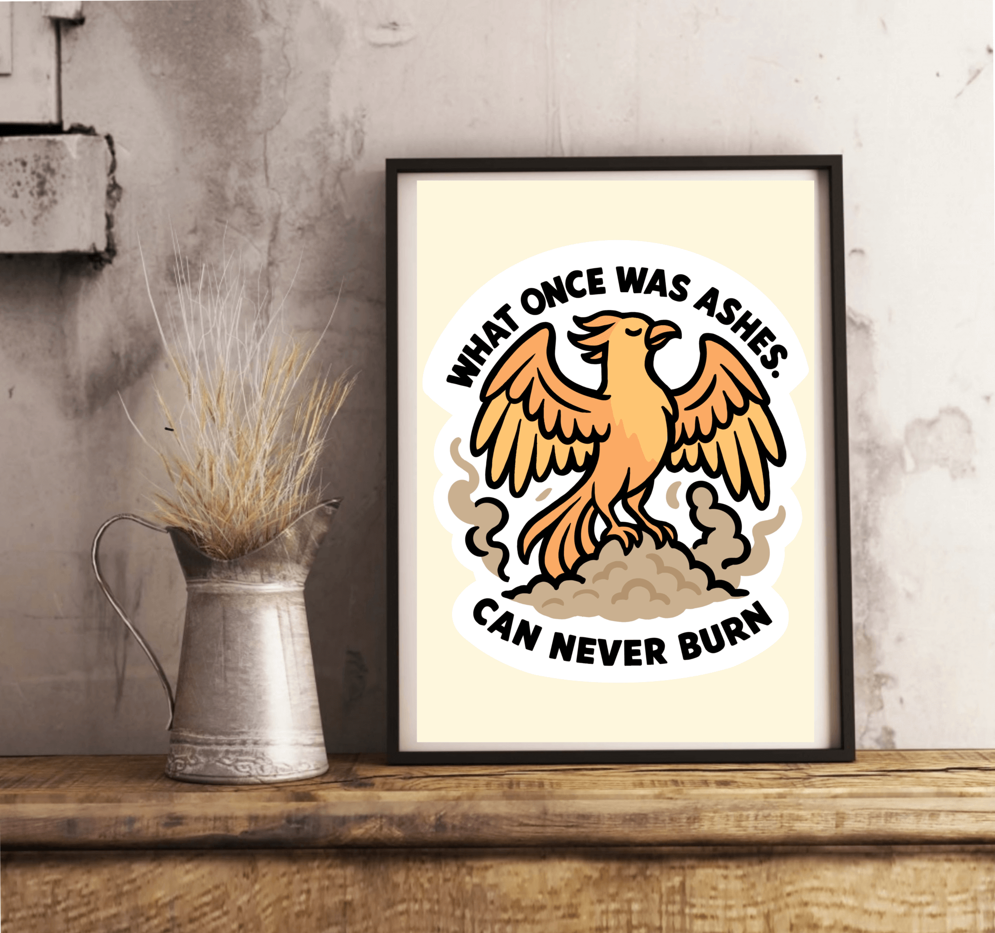 Phoenix Wall Art Print – "What Once Was Ashes Can Never Burn"