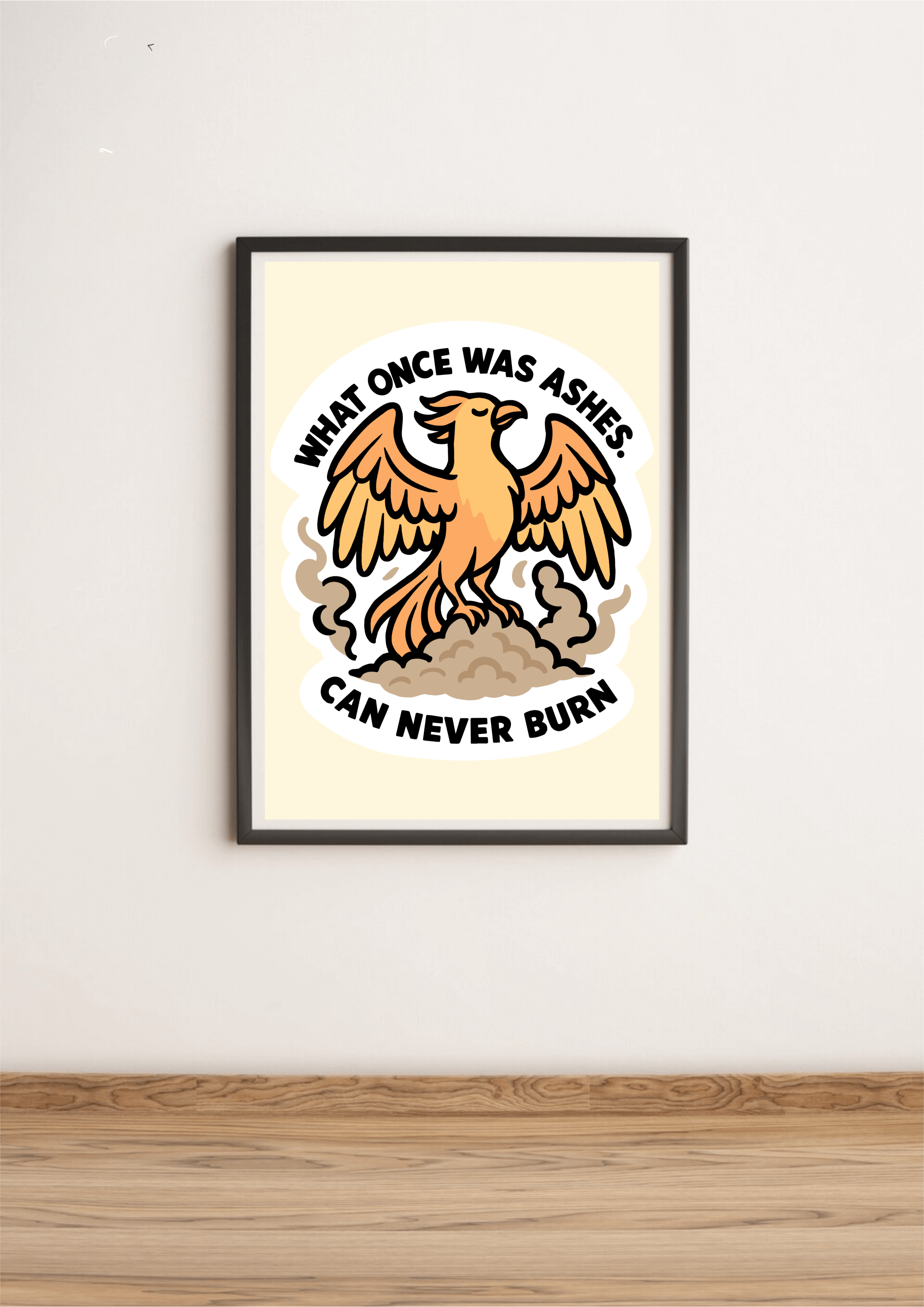 Phoenix Wall Art Print – "What Once Was Ashes Can Never Burn"