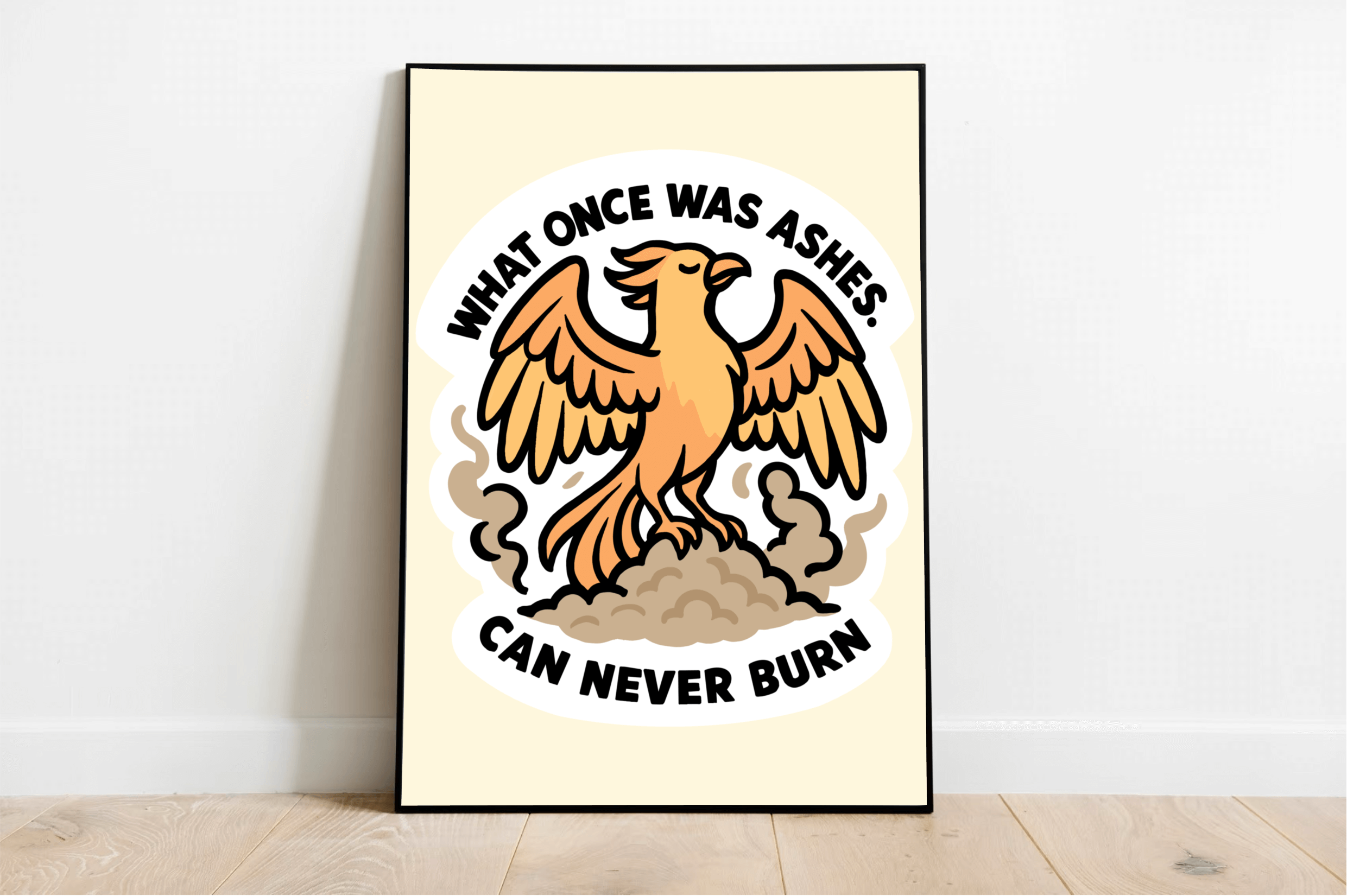 Phoenix Wall Art Print – "What Once Was Ashes Can Never Burn"