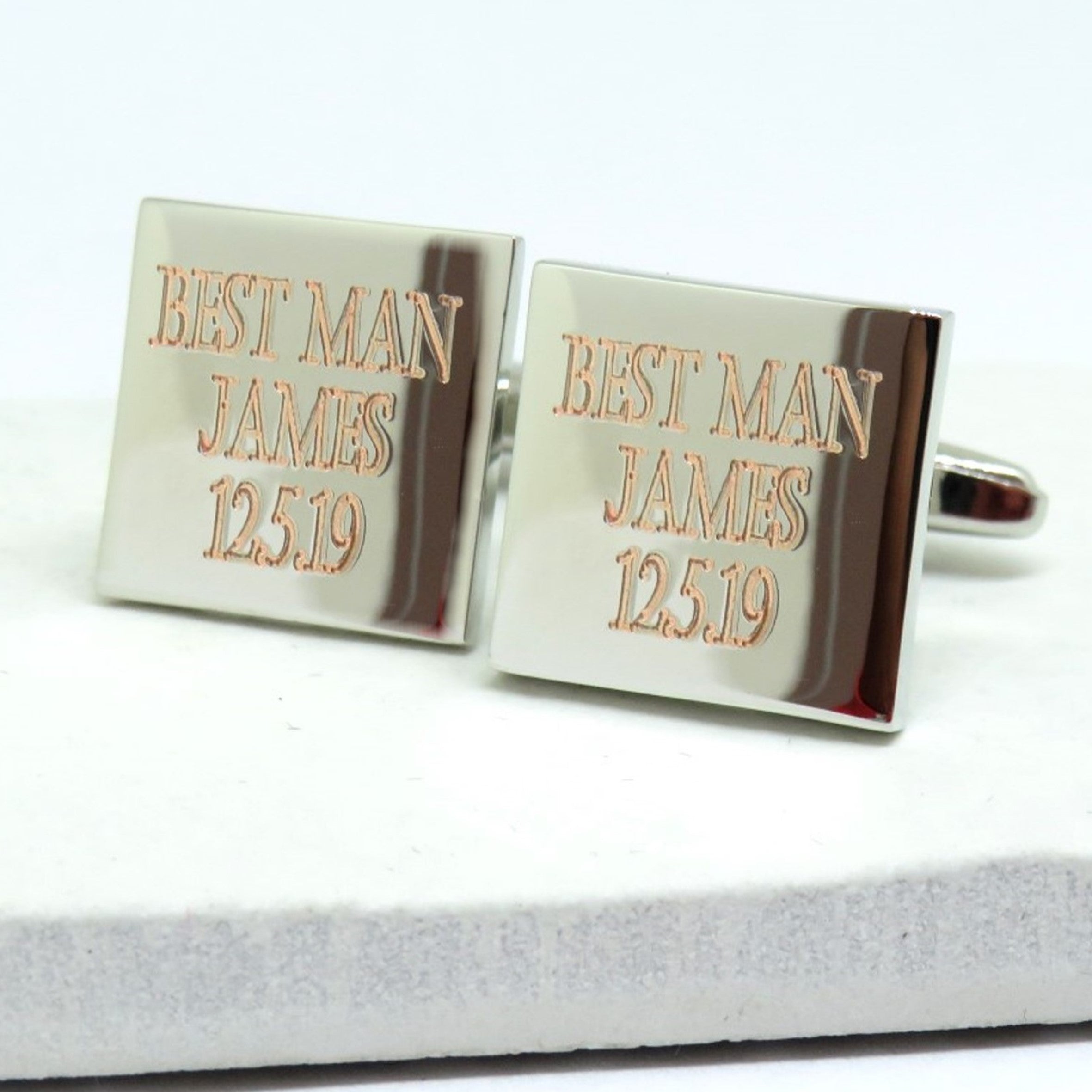 Personalised Batang Square Cufflinks - Best Man