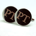 Boutons de manchette ronds personnalisés Castellar - Initiales
