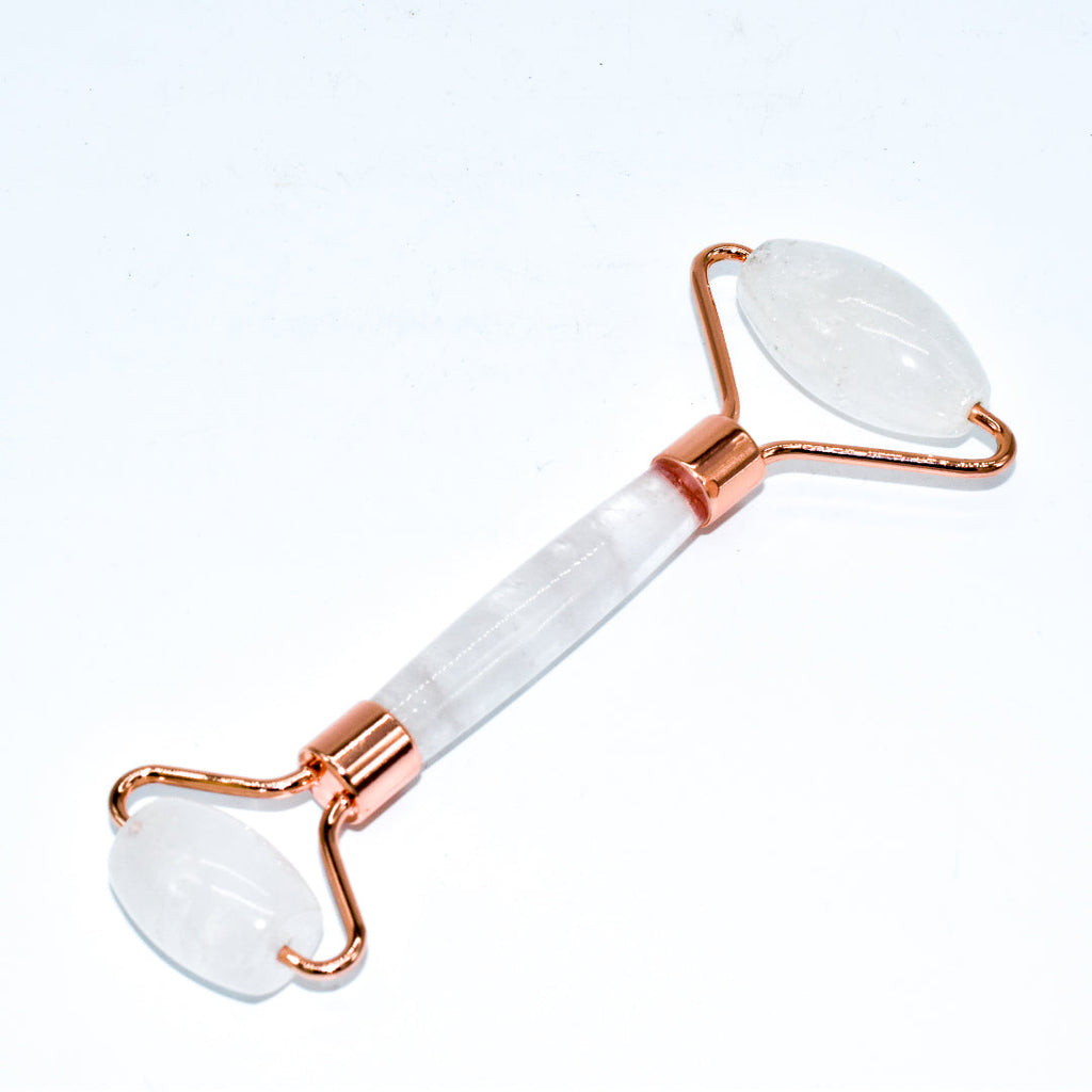 LuxeGlow Face Roller – Copper & Crystal Massager