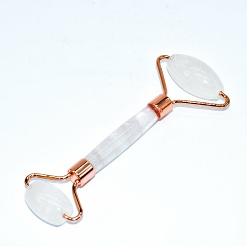 LuxeGlow Face Roller – Copper & Crystal Massager