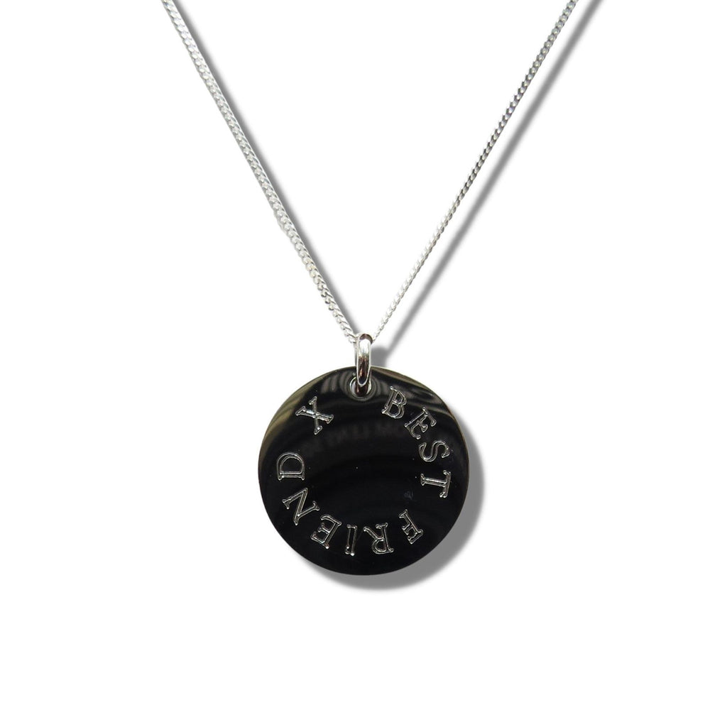 Edge Engraved Necklace - BEST FRIEND X