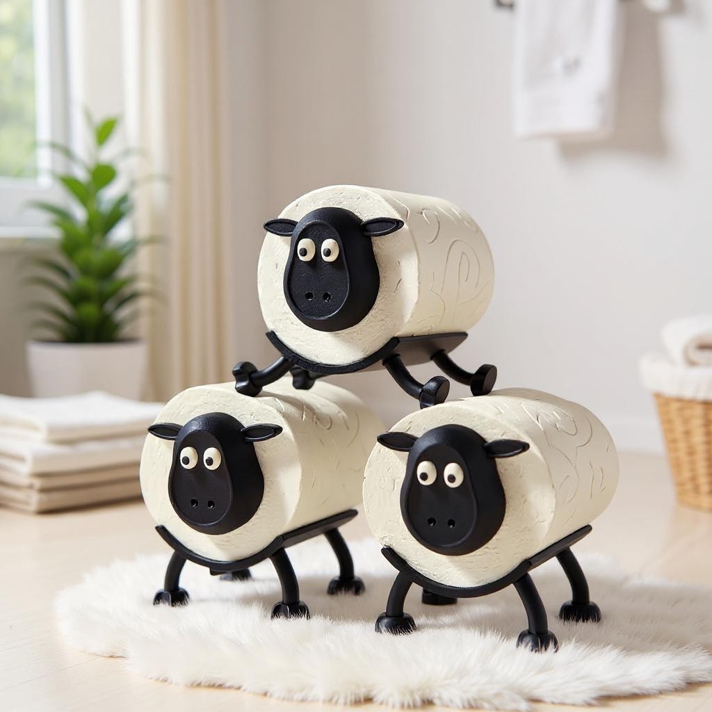 The Trio Sheep Toilet Roll Holder