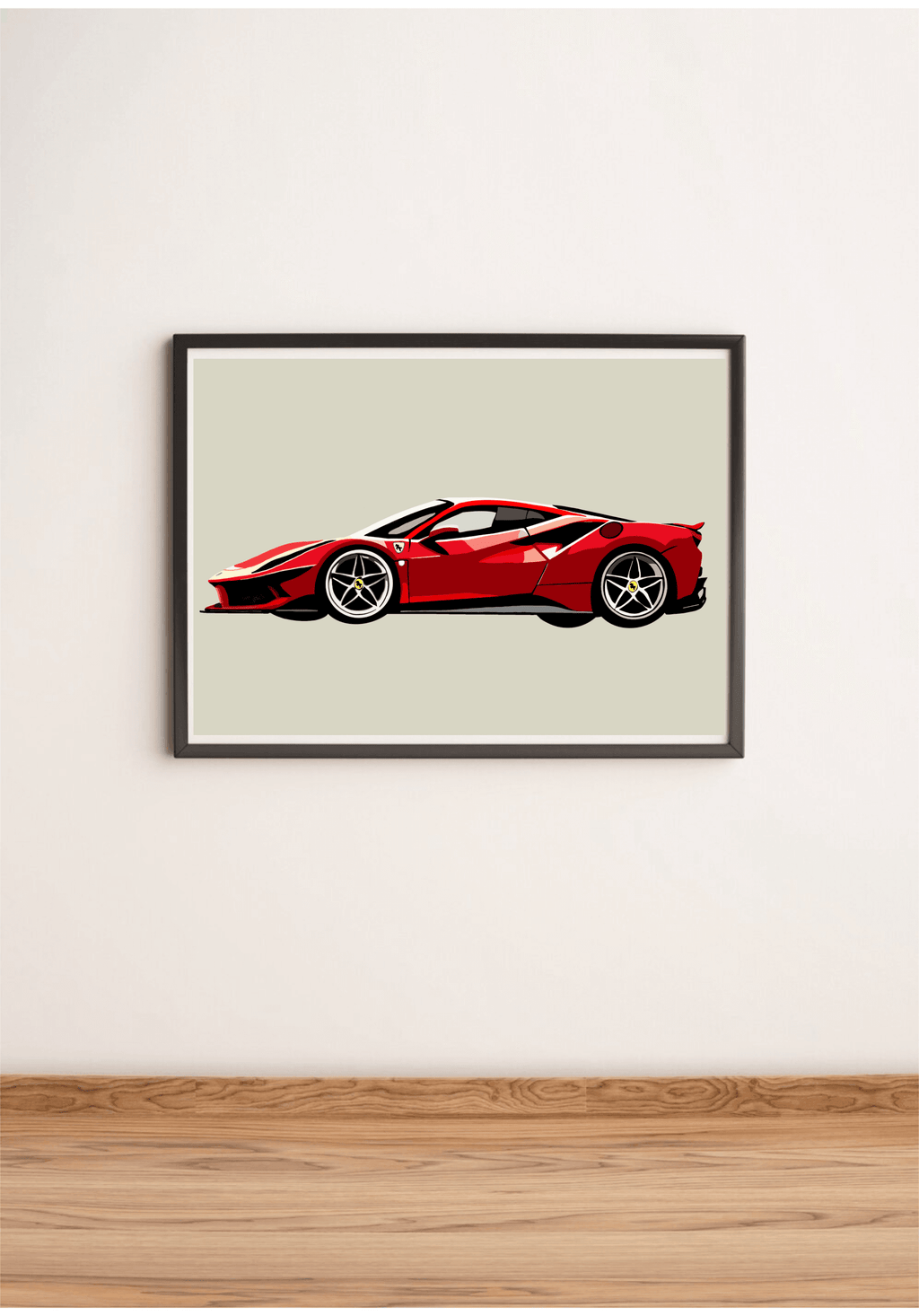 Ferrari SF90 Stradale – Minimalist Red Car Print