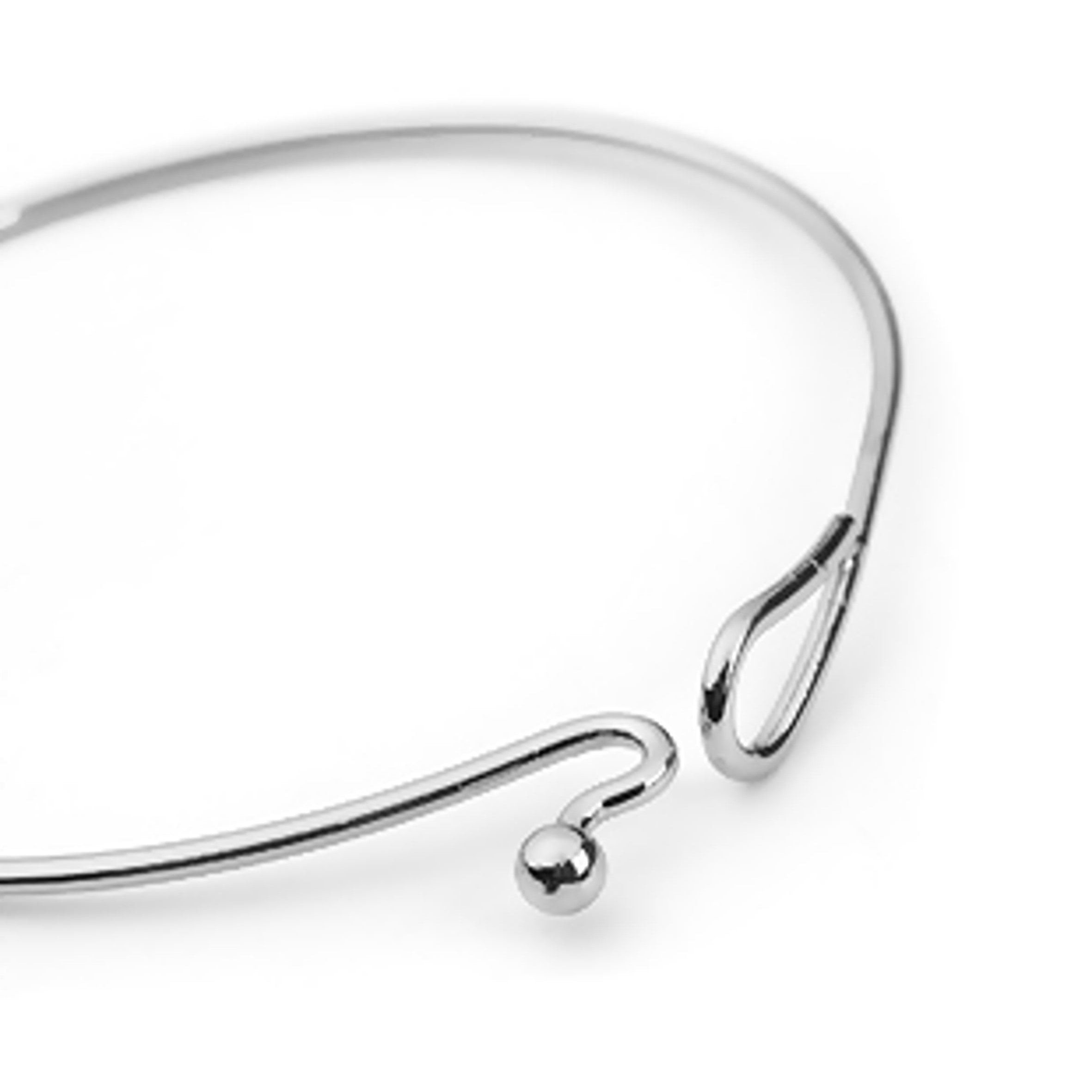 Silver Hoop Bangle - Fashion Accessory for Women
