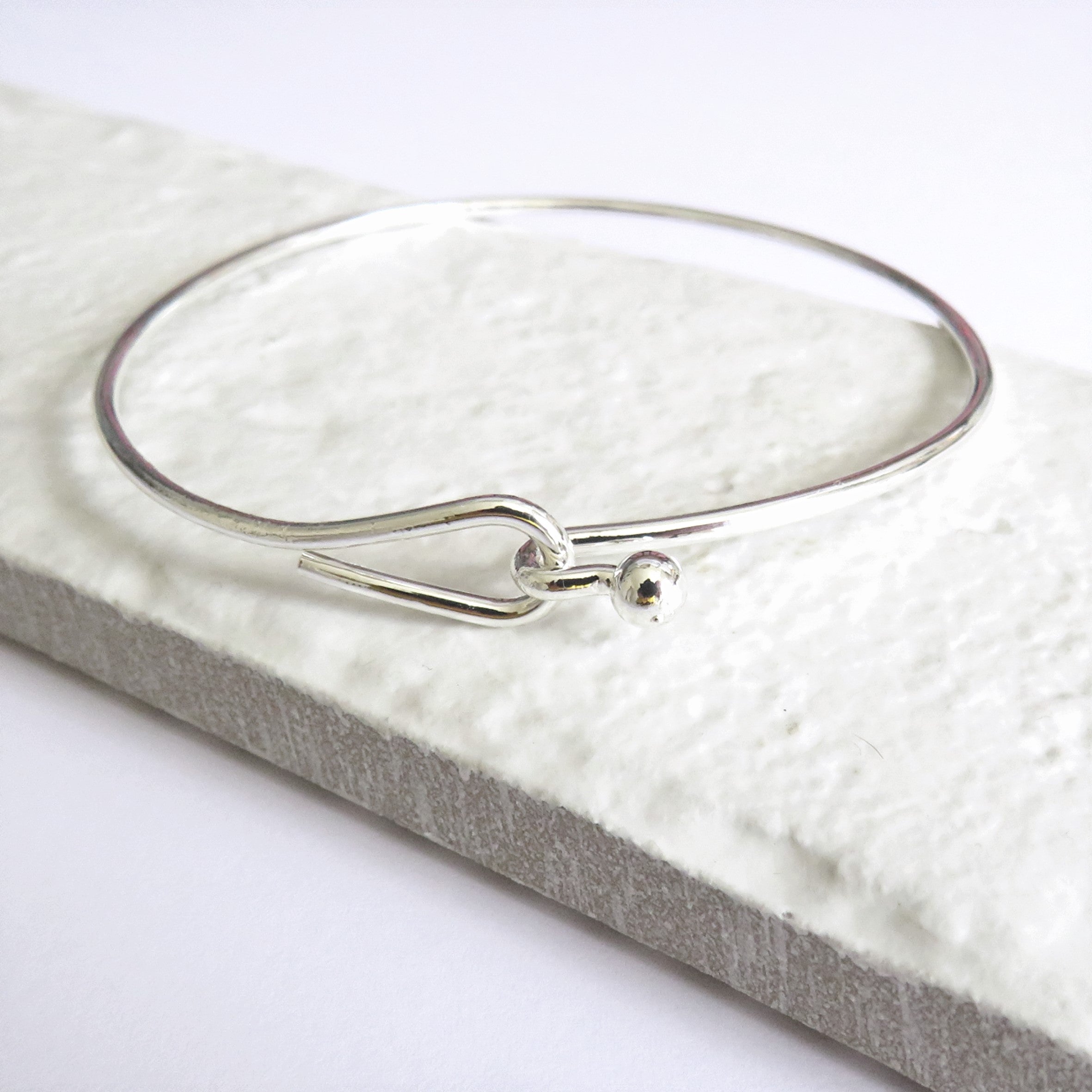 Silver Hoop Bangle - Fashion Accessory for Women