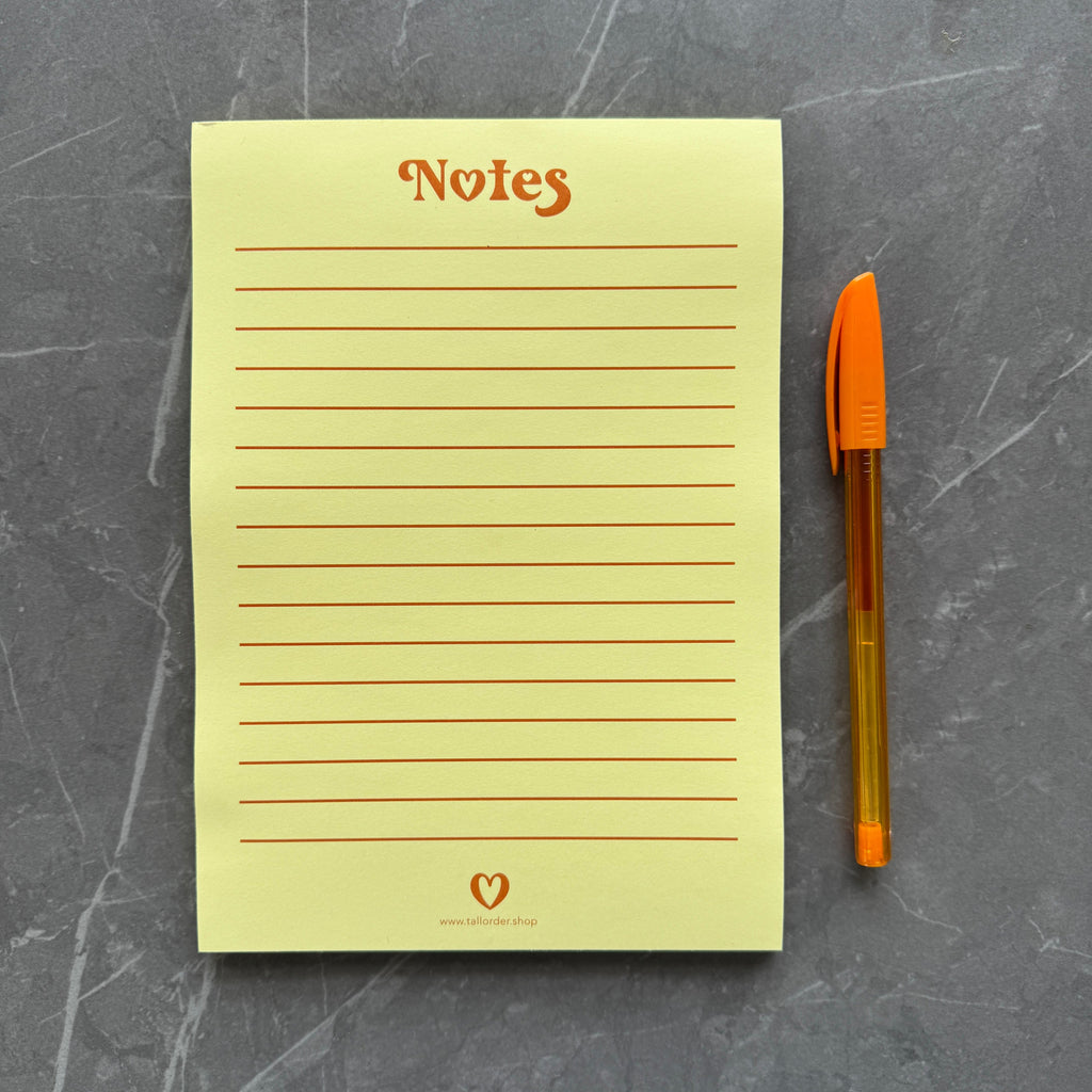 Bloc-notes jaune vif