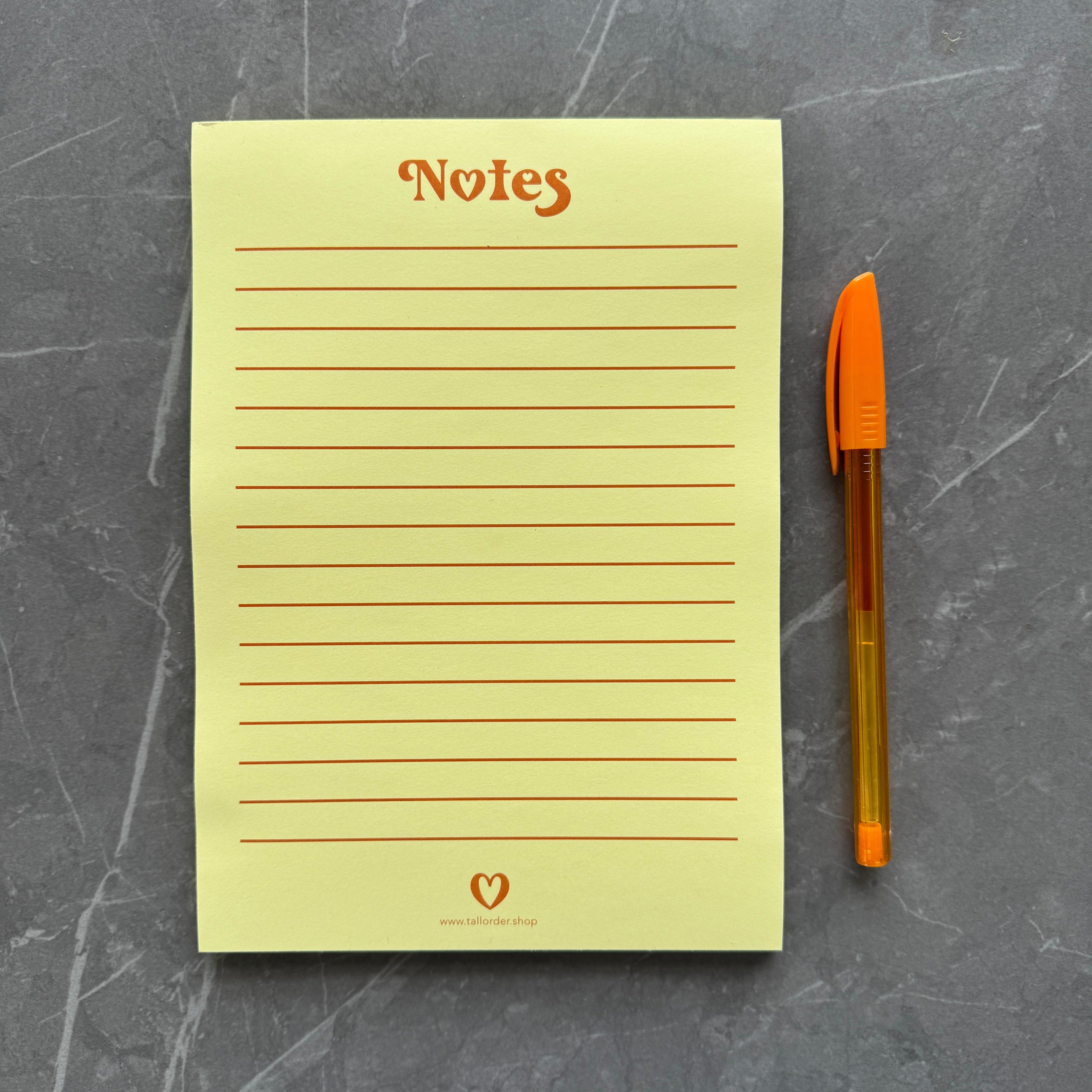 Bright Yellow Note Pad