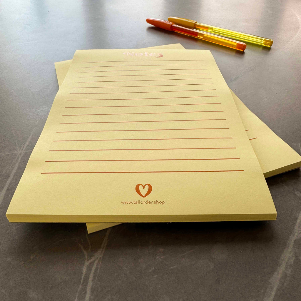 Bloc-notes jaune vif
