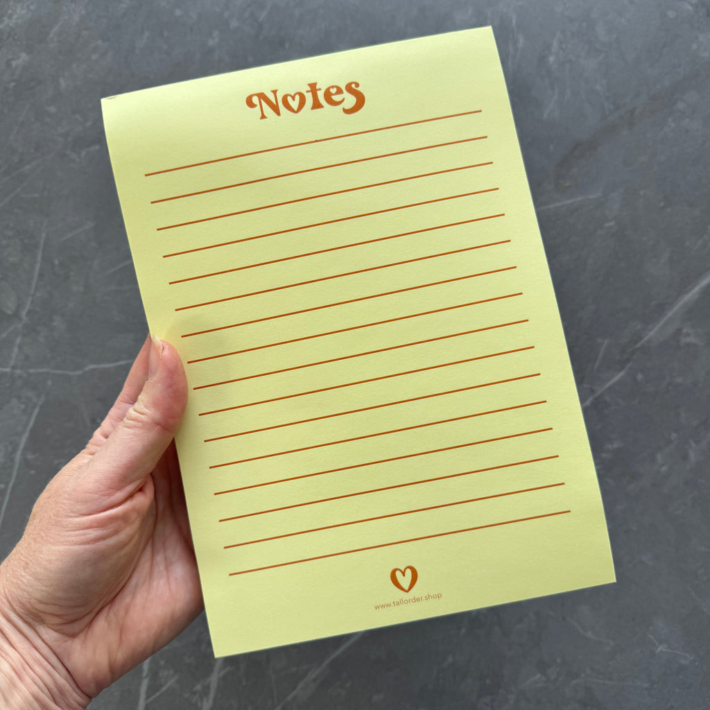 Bloc-notes jaune vif