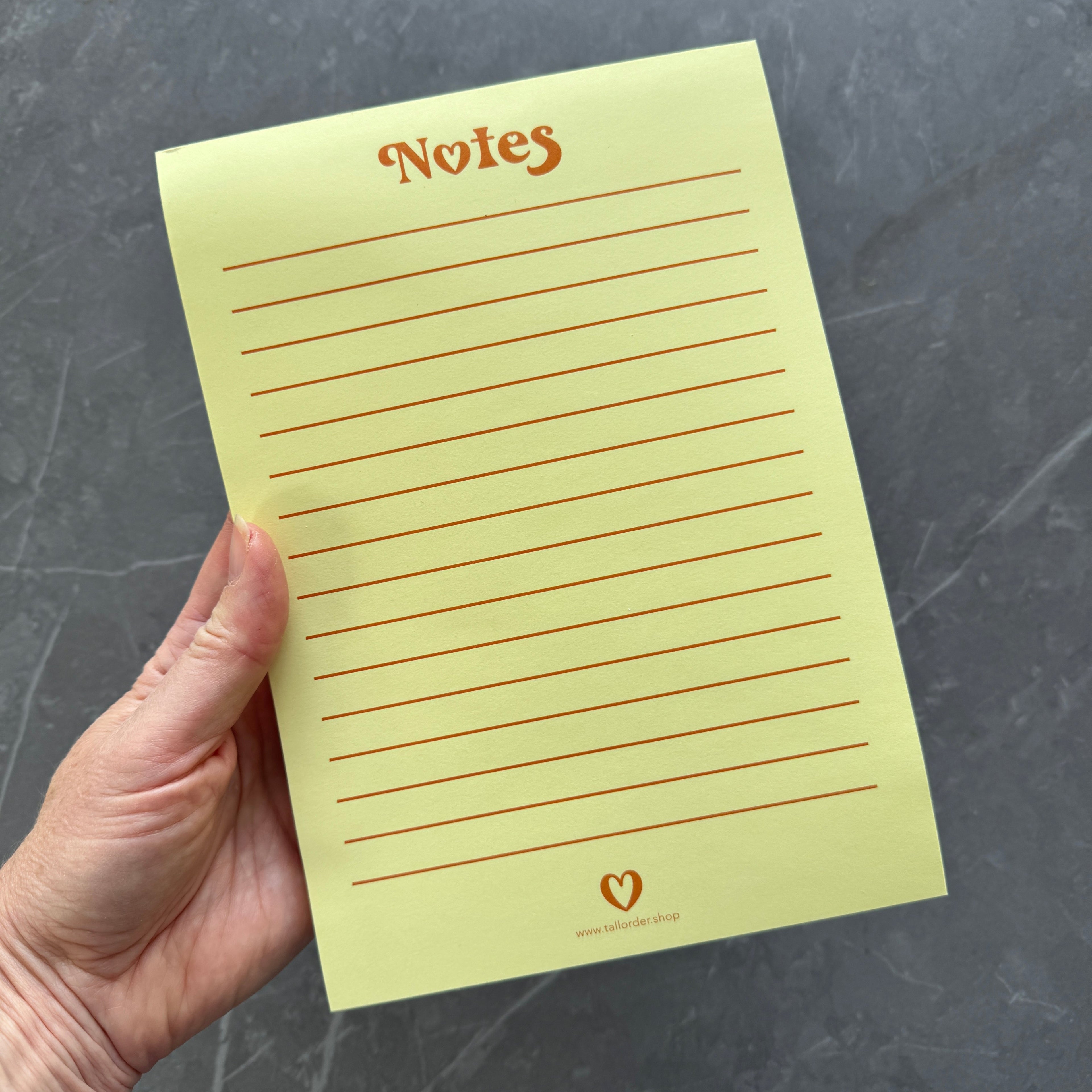 Bright Yellow Note Pad