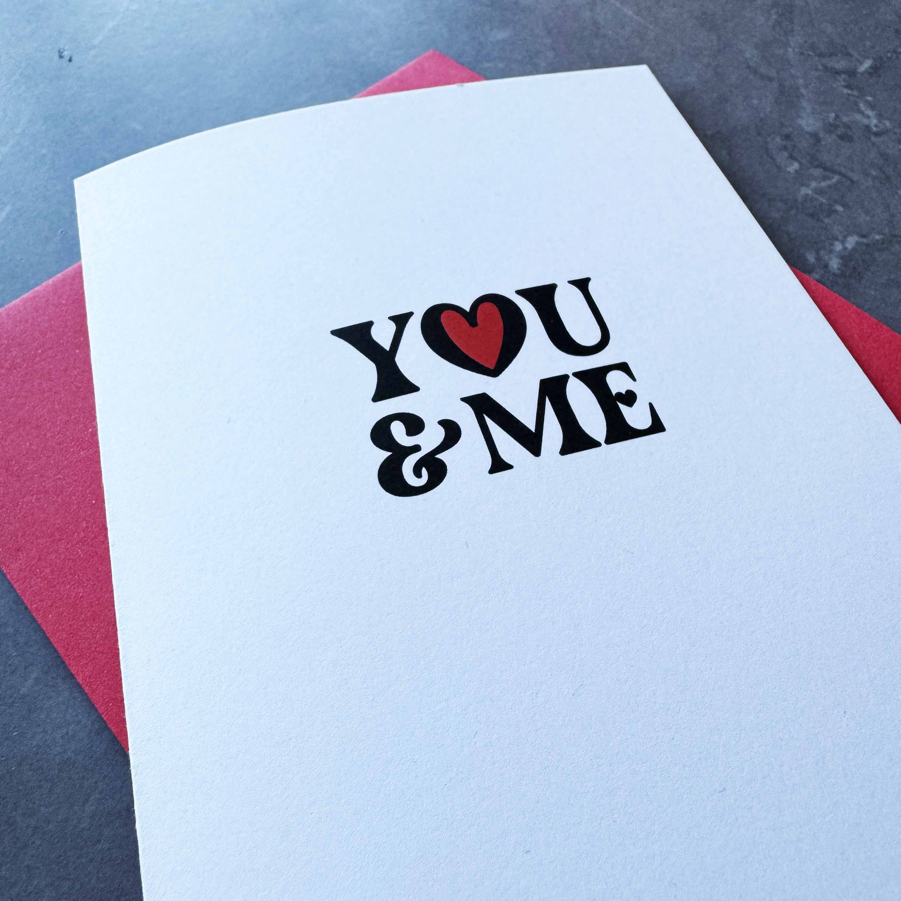 You and Me Love Card