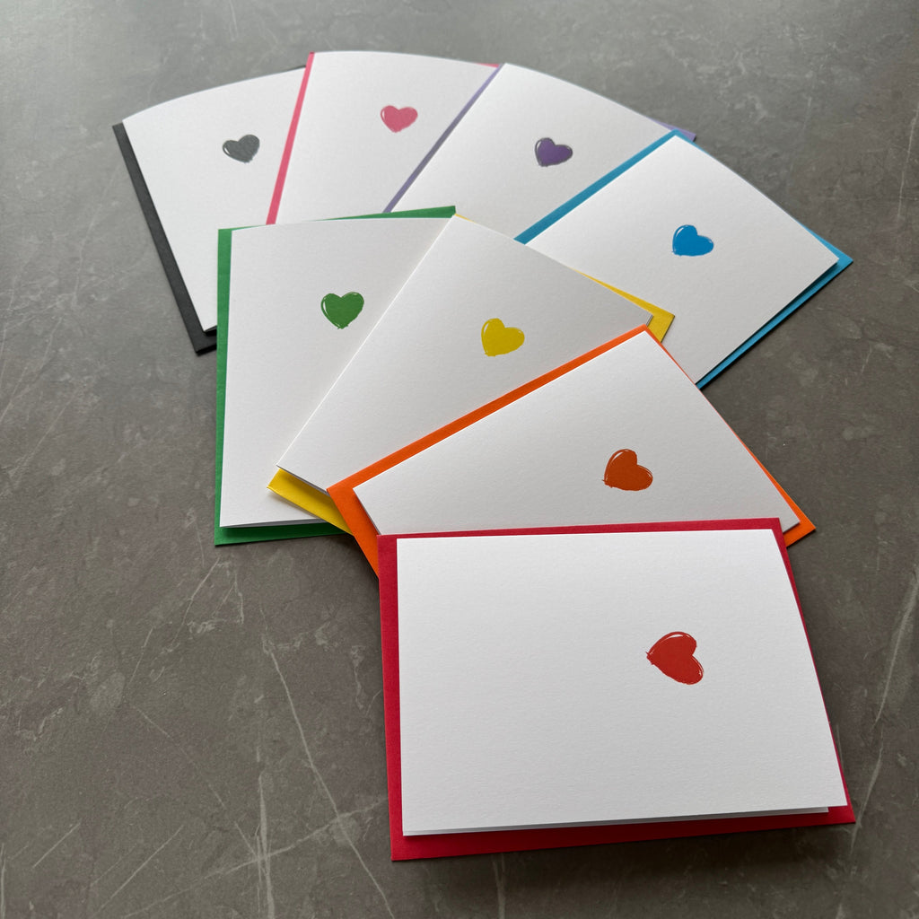 Multicolour Love Heart Cards