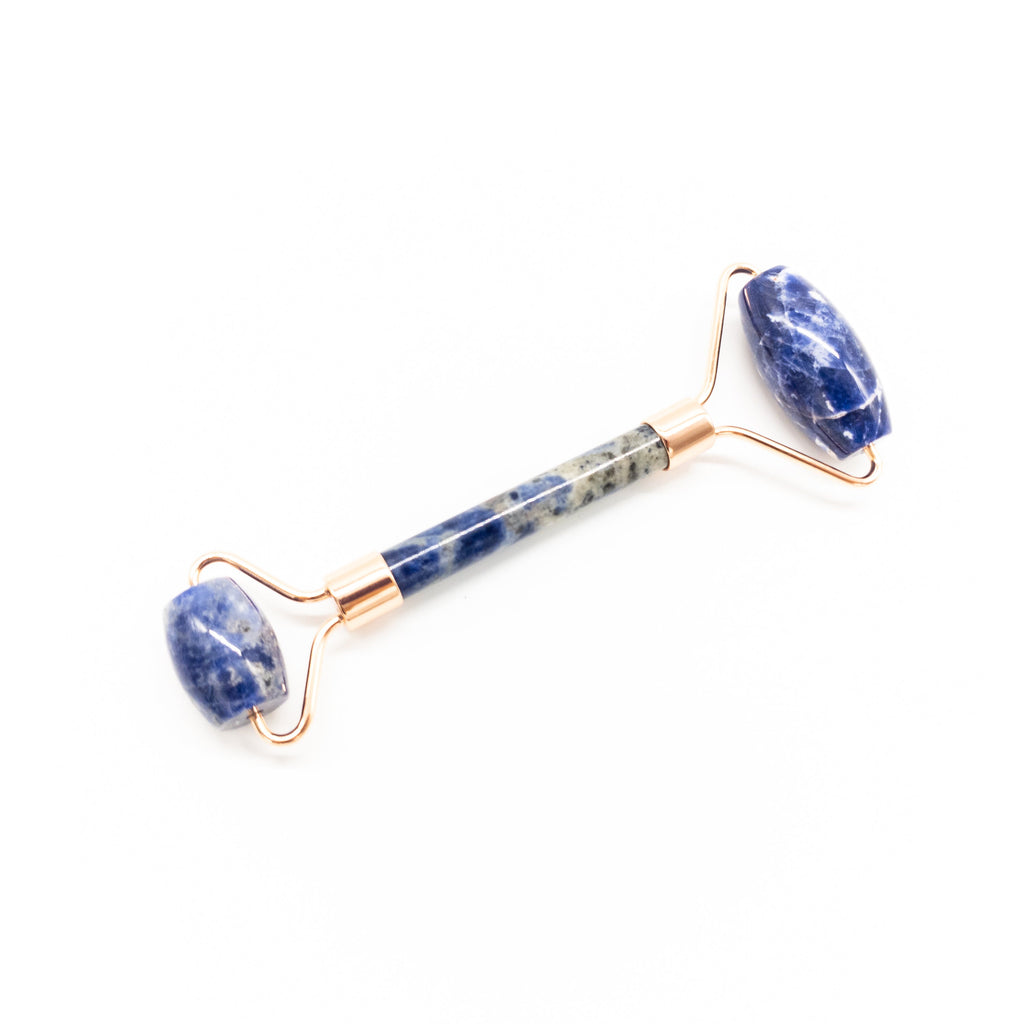LuxeGlow Face Roller – Copper & Crystal Massager