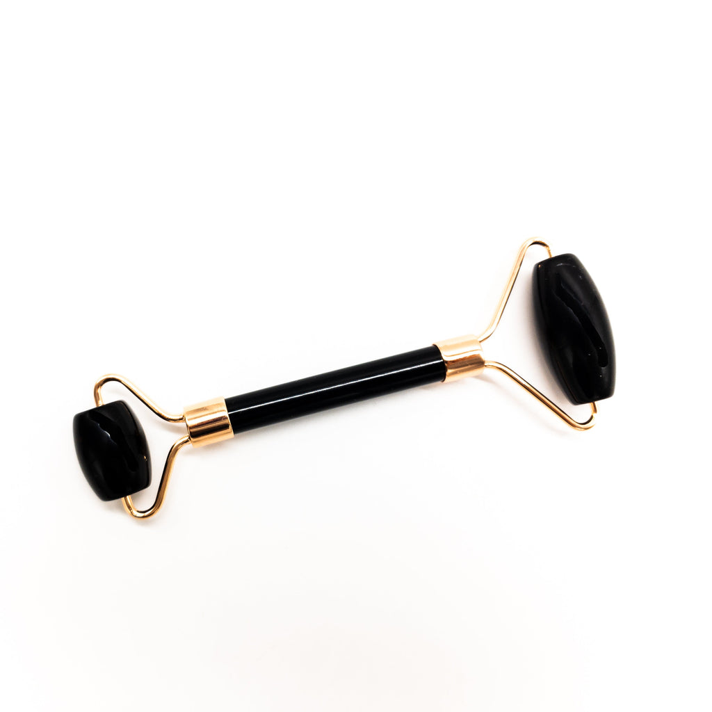 LuxeGlow Face Roller – Copper & Crystal Massager